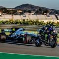 Lewis Hamilton trades F1 for MotoGP bike with Valentino Rossi image