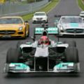 Michael Schumacher drives the Silver Arrow around the Nurburgring image