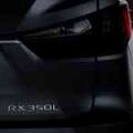 Three-row Lexus RX teased, to debut in Los Angeles image