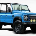 This classic Defender is actually a Jeep Wrangler image