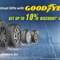 Get up to 10% discount in Goodyear's Raining Great Gifts promo image