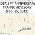 MMDA releases traffic advisory for 27th EDSA Anniversary image