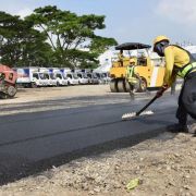 San Miguel Corporation built a road using recycled plastic image
