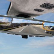 Aston Martin's new rear view mirror can display three screens image