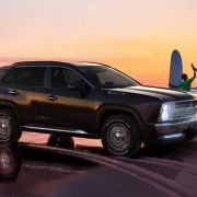 This retro Chevy-style SUV is actually a Toyota RAV4 image