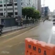 Broken Manila Water pipe turns EDSA into a river image