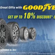 Get up to 10% discount in Goodyear's Raining Great Gifts promo image