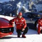 F1 drivers take on the slopes in the Ferrari FF image