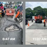DPWH fixes pothole 4 hours after report by Nebrija image