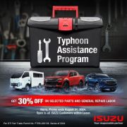 Isuzu PH offering select parts, labor discounts for typhoon-hit vehicles image