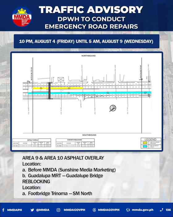 DPWH to conduct emergency repairs on EDSA starting Aug 4 image