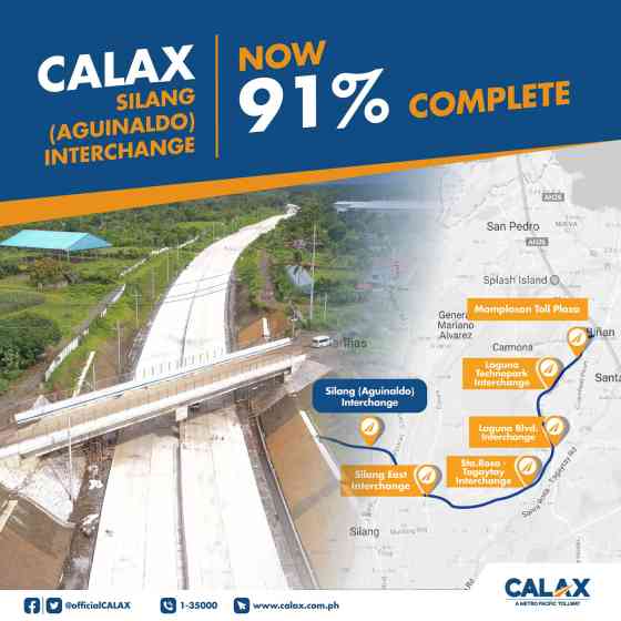 CALAX Silang Aguinaldo section 91% done, opens this September (DRAFT) image