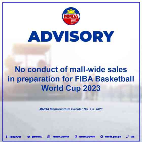 MMDA: No roadworks, mall-wide sales to give way to FIBA 2023 image