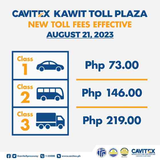 CAVITEX to increase toll rates effective August 21 image