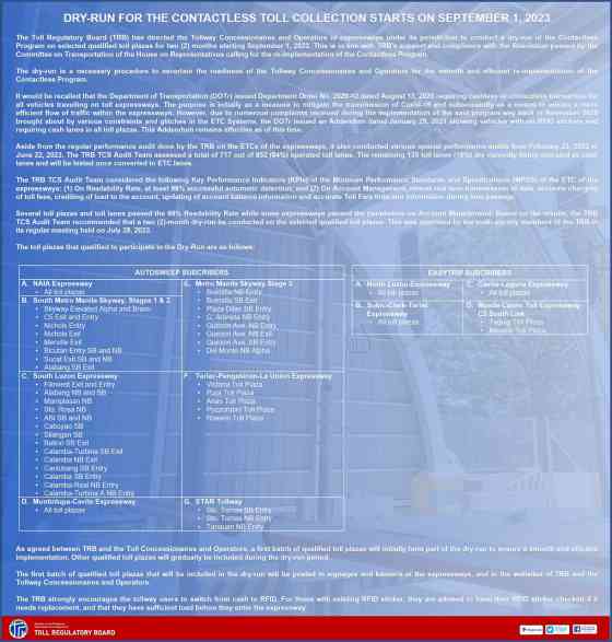 RFID only: Dry run of cashless toll collection begins Sept 1 image