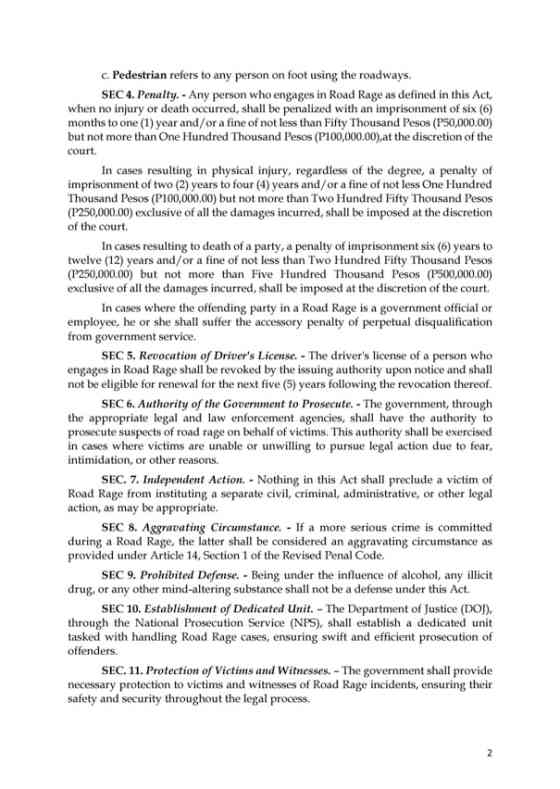 Anti-Road Rage law filed in Congress image