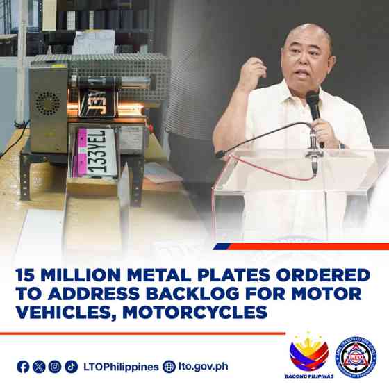 LTO orders 15 million plates to address motorcycle, vehicle backlog image