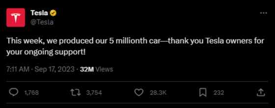 Tesla has made its 5 millionth EV image