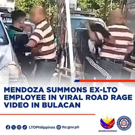 Ex-LTO staff in viral road rage video summoned by Mendoza image