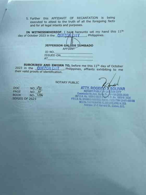Allegations against LTFRB Chief Guadiz III recanted by witness image