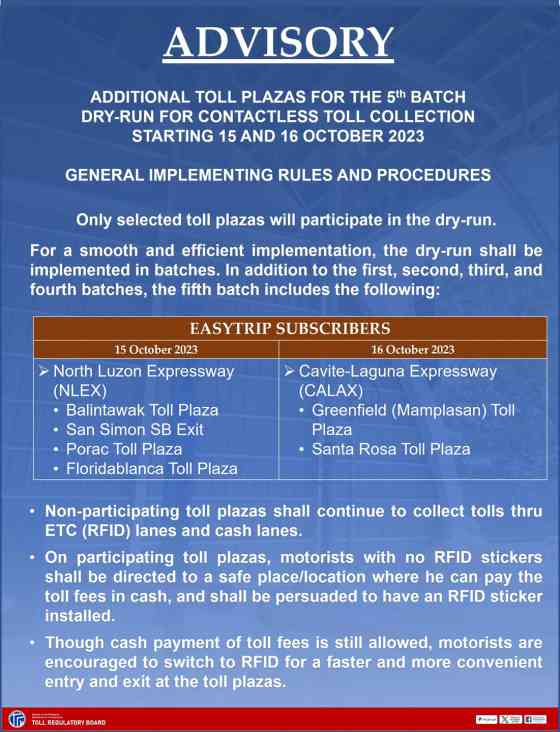 NLEX Balintawak is RFID only starting October 15 image