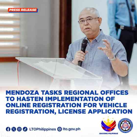 LTO chief wants online car registration, DL application executed ASAP image