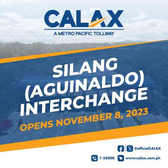 CALAX Silang Aguinaldo Interchange opens Nov 8, 2023 image