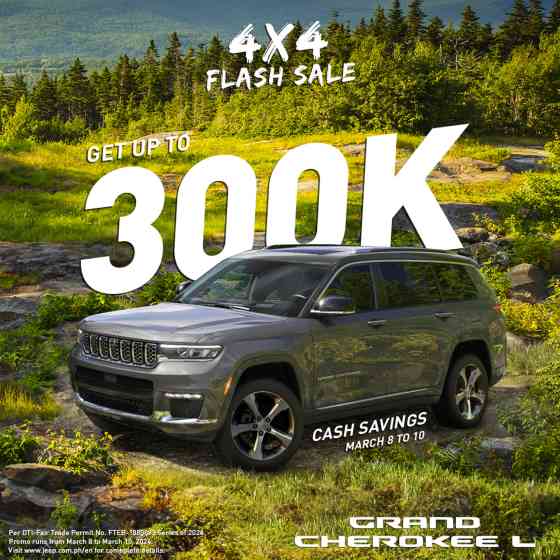 Get up to PHP 600K off in Jeep's 4x4 Flash Sale this weekend image