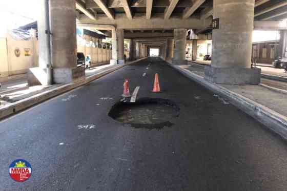 DPWH: Man-made cause formed Sales Road sinkhole image