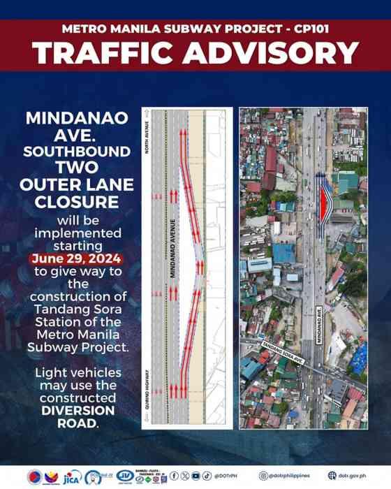 Two lanes of Mindanao Ave southbound to be closed next week image