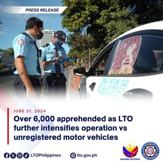 LTO nets over 6,000 vehicles in No registration, No travel ops image