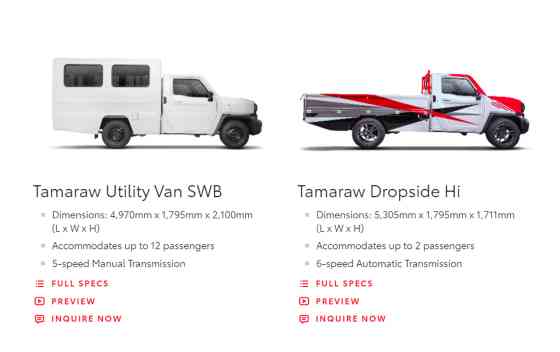 Here are specs, features, variants of all-new Toyota Tamaraw for PH image