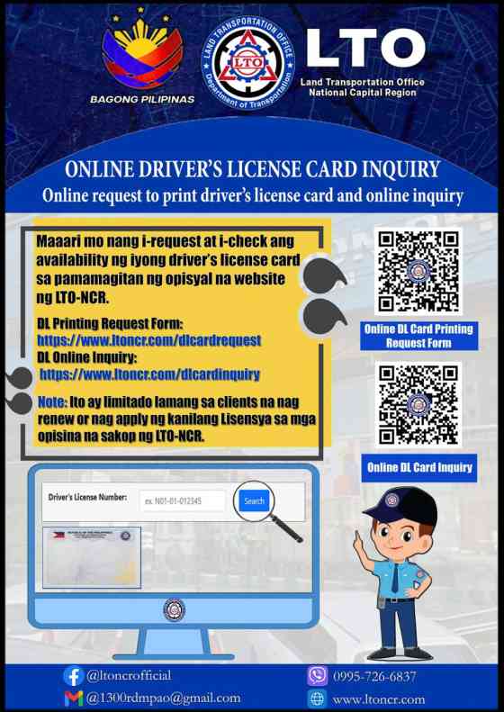LTO: You can now check if your driver's license card is available image