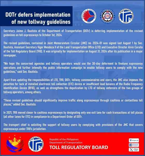 DOTr postpones 'No RFID, insufficient load' penalization on tollways image