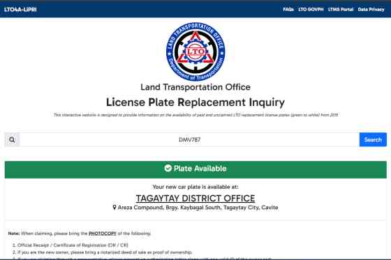 How to: check and claim your car&rsquo;s replacement plate image