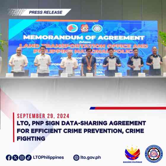 LTO and PNP signed data-sharing agreement image