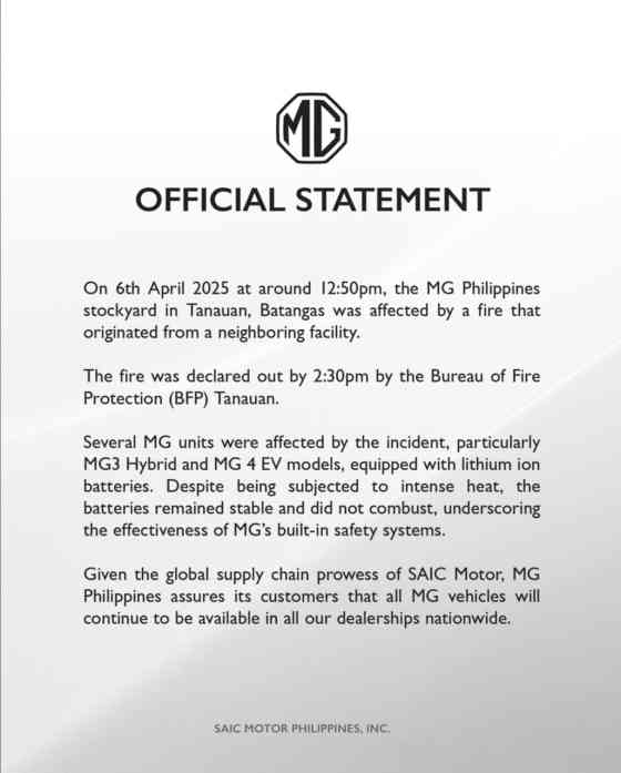 Fire guts 200 brand new cars in Batangas industrial park image