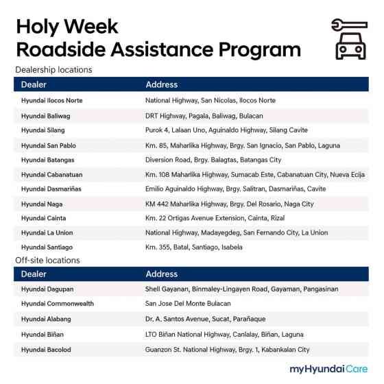 Hyundai Motor PH has your back with Holy Week Roadside Assistance image