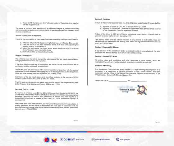Mandatory Drug and DUI testing for PUV Drivers, but there could be loopholes image