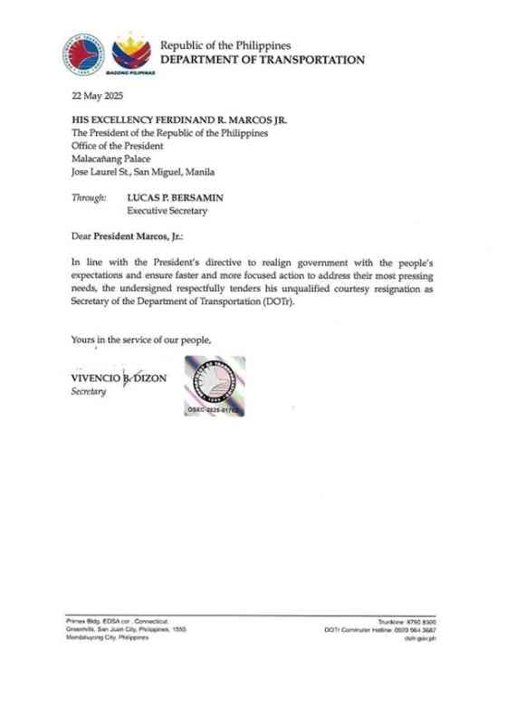 DOTr, MMDA heads tender resignation after PBBM directive image