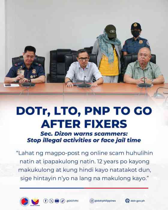 DOTr, LTO and PNP team up vs fixers, warns up to 12-year jail time image