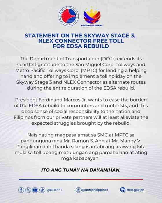 NLEX Connector joins free toll caravan during EDSA rehab image