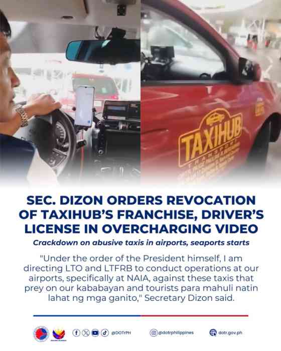 DOTr revokes Taxihub franchise, driver&rsquo;s license over viral video image