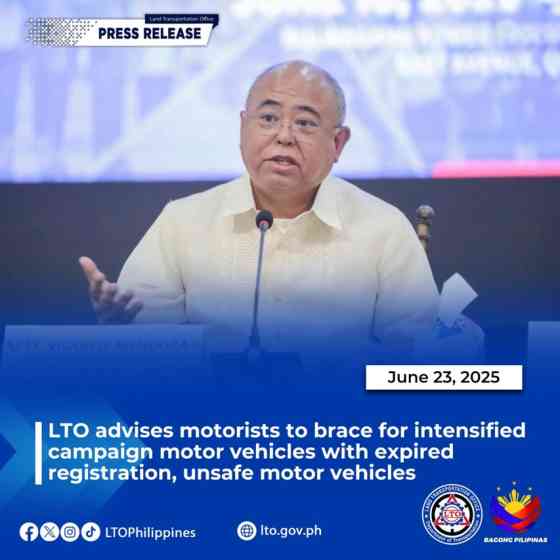 LTO gearing up against dilapidated vehicles, &lsquo;No registration, No travel&rsquo; ops image