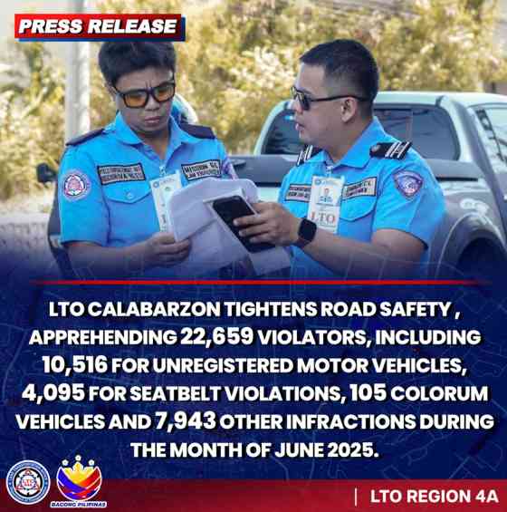 LTO CALABARZON June ops nets over 22K traffic violators image