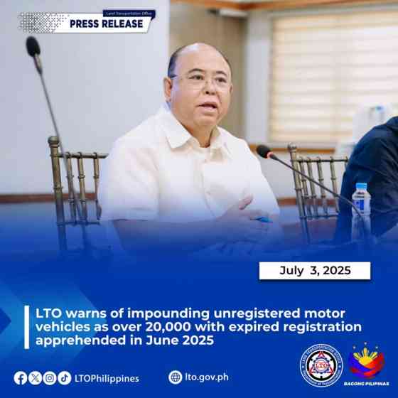 LTO: automatic impound for vehicles with expired registration starting August image