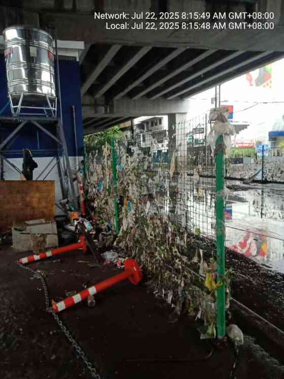 Skyway 3 G. Araneta Maria Clara off-ramp remains closed due to flooding, trash image