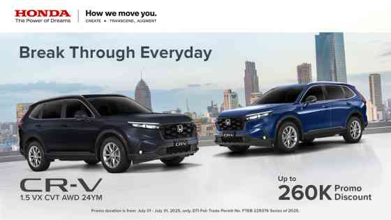 Get PHP 260K off a Honda CR-V VTEC Turbo this July image