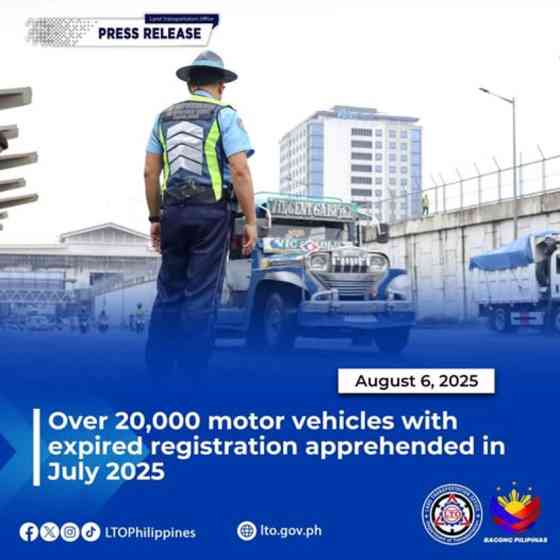 LTO July ops: 20,089 ticketed due to expired registration image