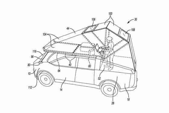 Ford has patented integrated rooftop tents for pickup trucks image